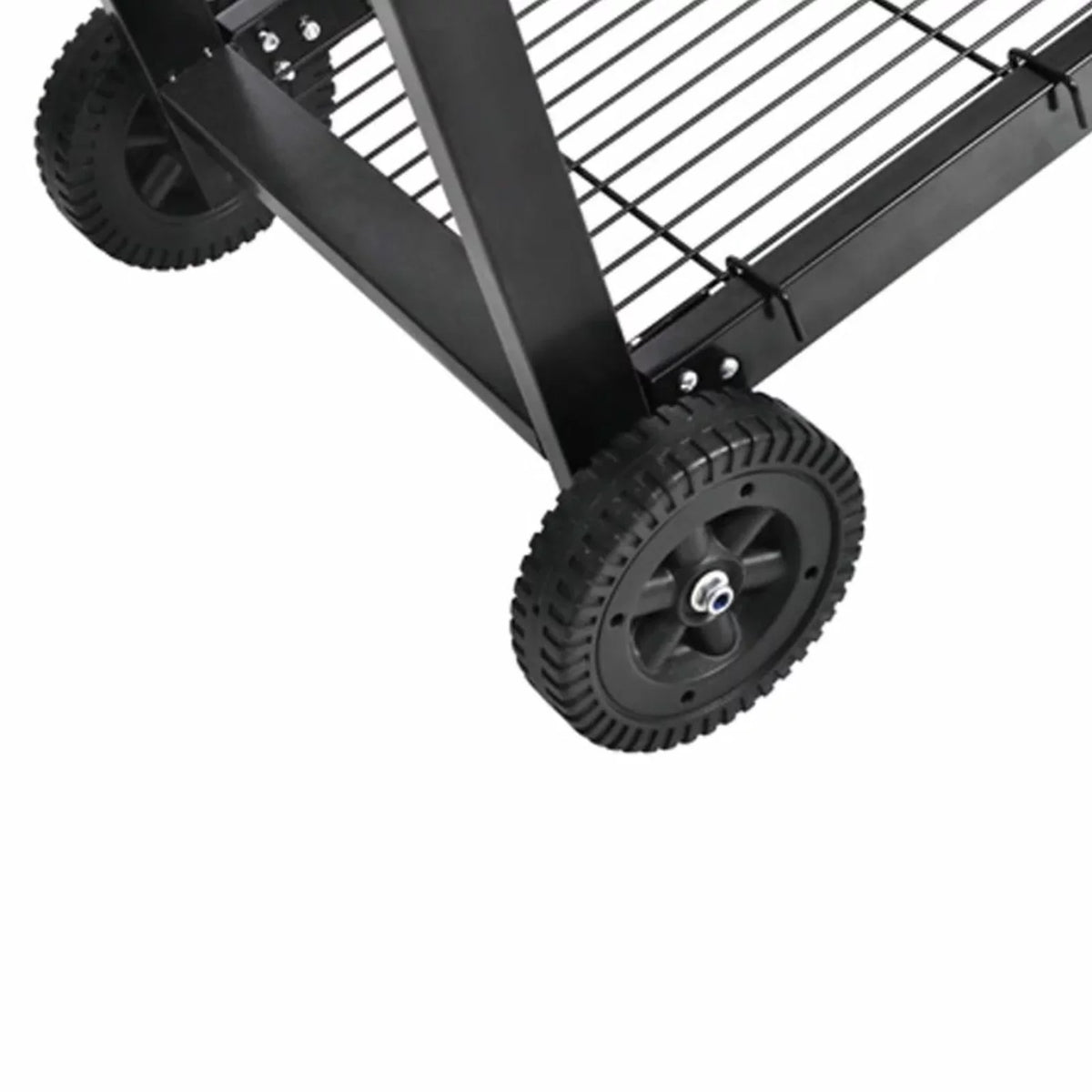 Anself Charcoal BBQ Stand with Lower Shelf and Wheels Steel Barbecue Grill Dark for Camping Cooking, Grilling, Smoking, Picnic, Hiking, Party, Garden, Patio 39.4 Centimeter Length
