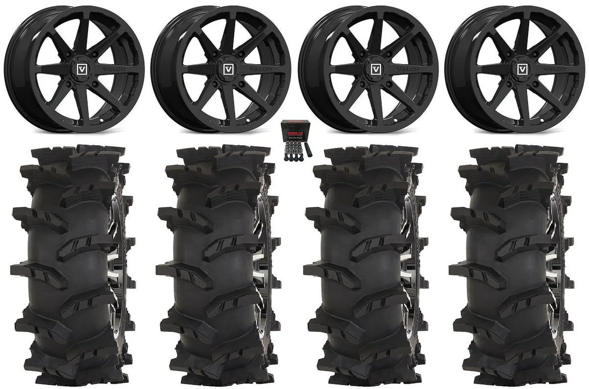 Valor V01 15" Wheels Midnight 33" Outlaw Max Tires Sportsman RZR Ranger