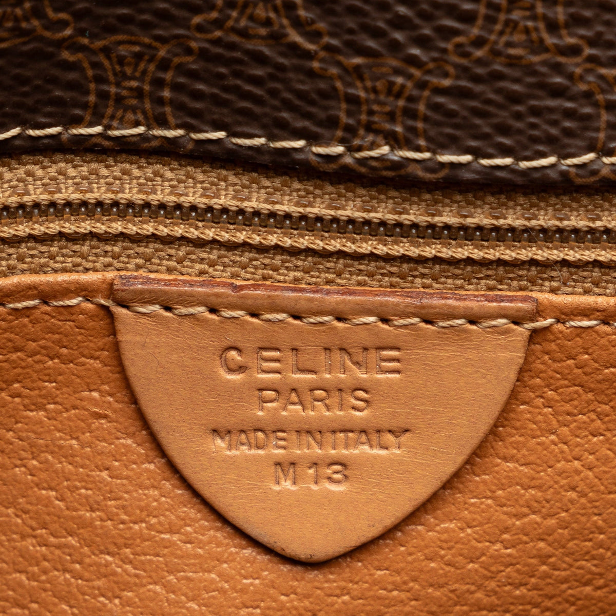 Pre-Owned Authenticated Celine Macadam Crossbody Bag Coated Canvas Fabric Brown Unisex (Good)