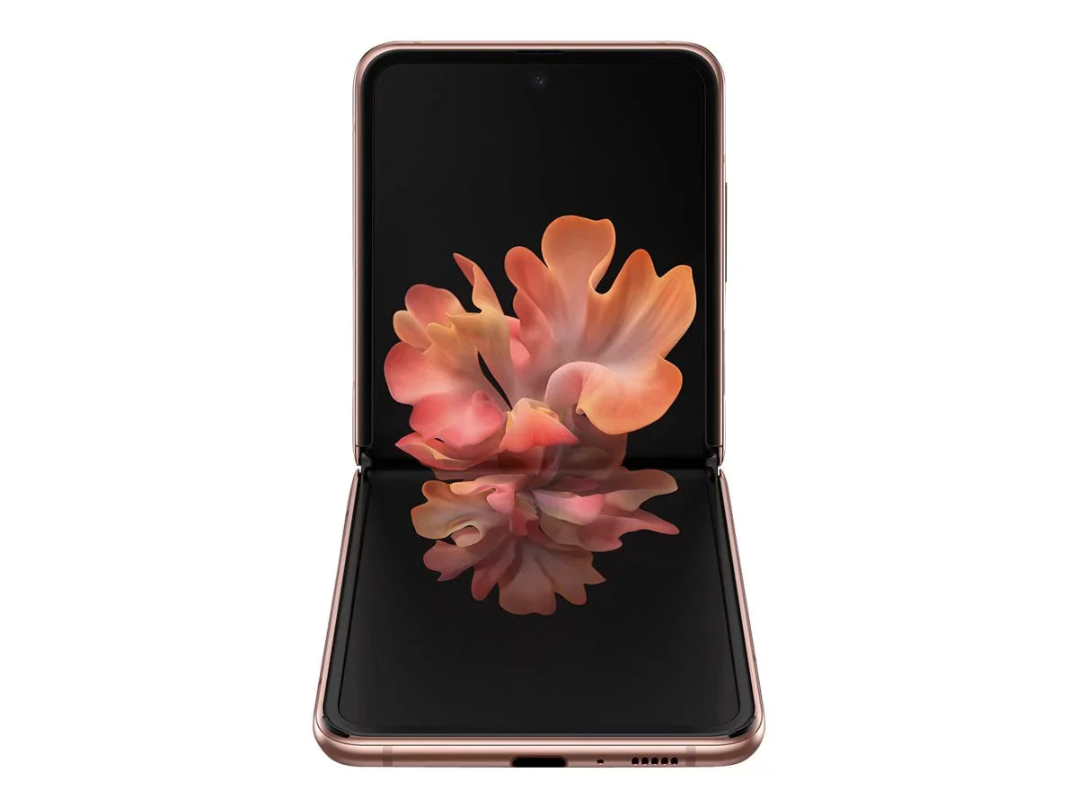 Samsung Galaxy Z Flip 5G - 5G smartphone - dual-SIM - RAM 8 GB / Internal Memory 256 GB - OLED display - 6.7" - 2636 x 1080 pixels - 2x rear cameras 12 MP, 12 MP - front camera 10 MP - mystic bronze