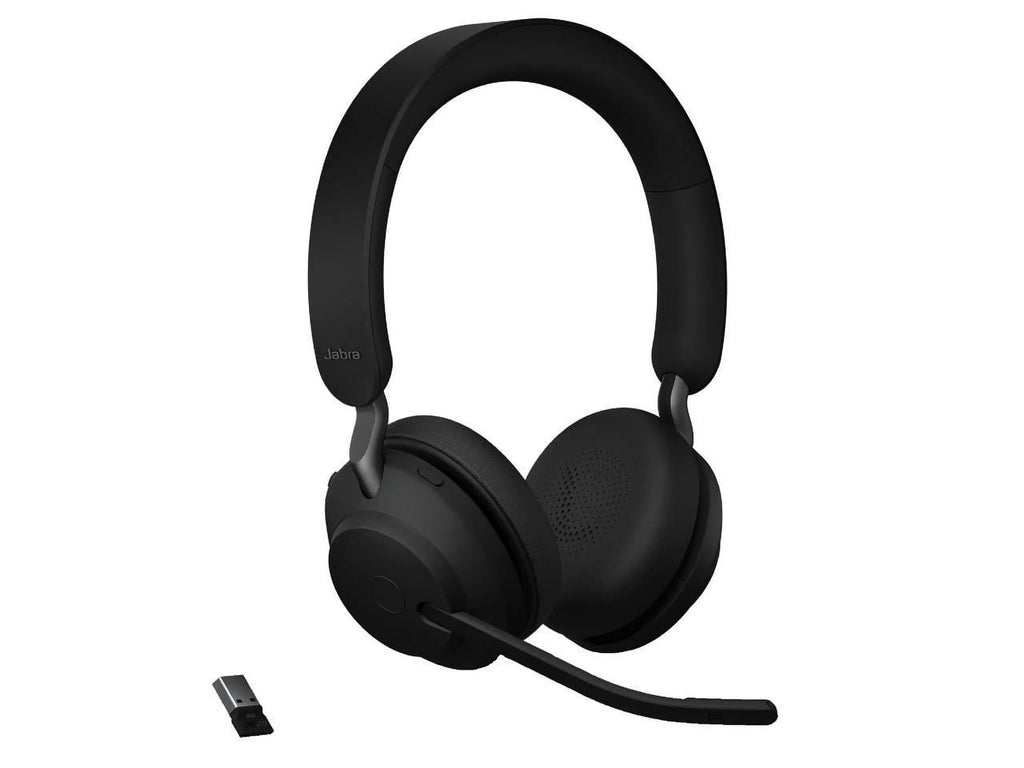 Jabra Evolve2 65 USB-A UC Stereo with Charging Stand - Charcoal Wireless Headset / Music Headphones