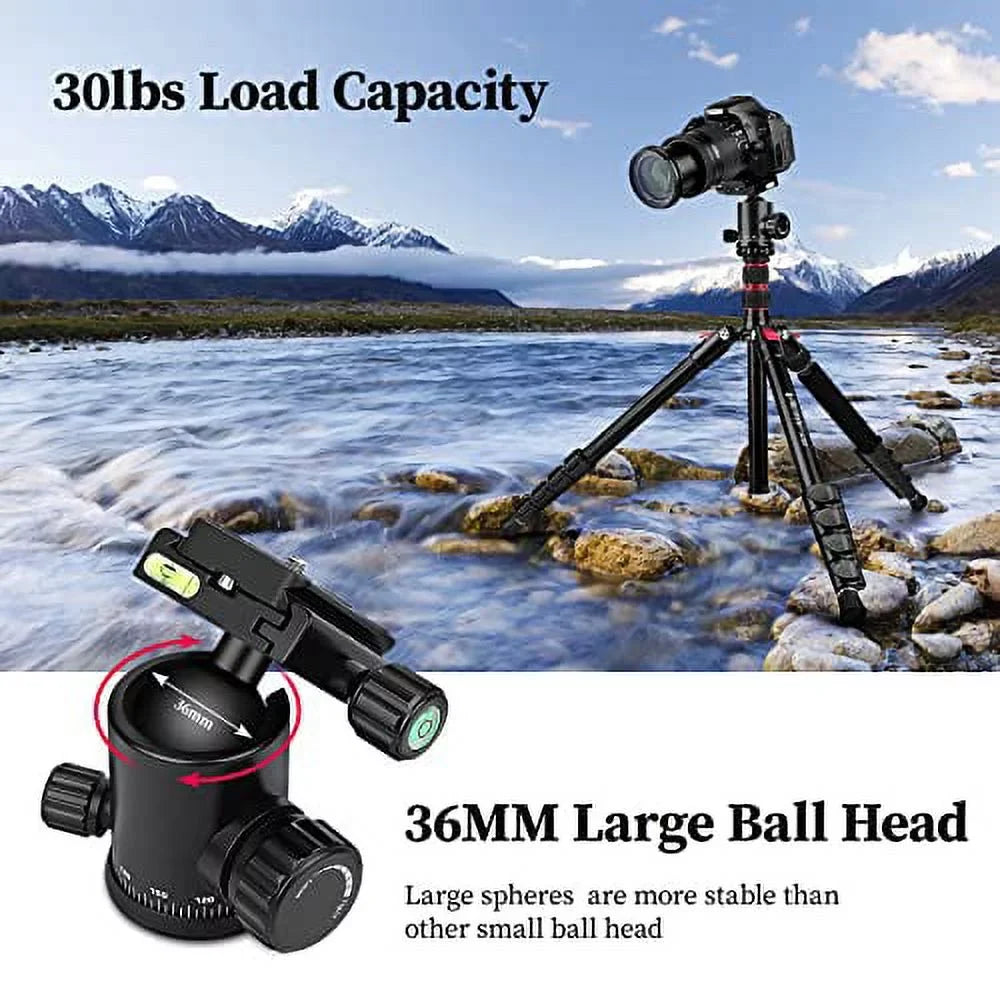Tripod for Camera, Victiv 81 Centimeter Professional Camera Tripod Monopod, Aluminium DSLR Tripod Heavy Duty for Travel with 360 Degree Ball Head and Phone Mount,16.5" Folded Size, 30lb Load