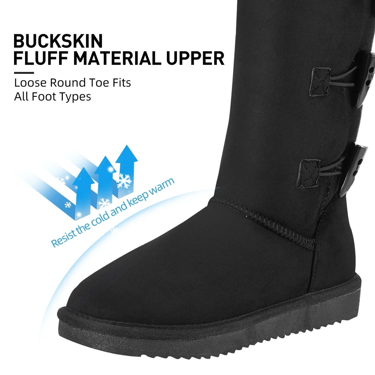 CAMEL Winter Tall Boots for Women Snow Boot Button Fashion Onyx Boots Knee High Classic Slip On Boot Outdoor Shoes
