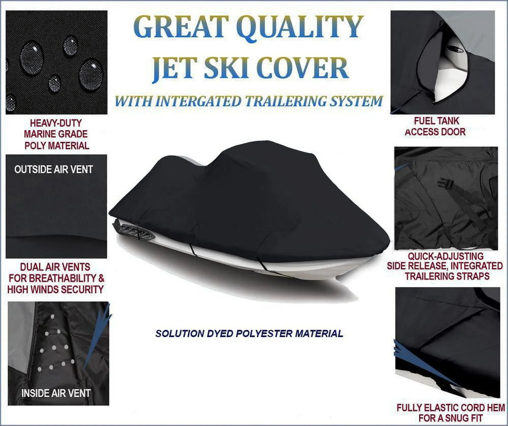 Midnight 600 DENIER JetSki Cover Compatible for JET SKI COVER Sea Doo Spark 2up 900 ACE 2014-2016 2017 2018 2019 2020 2021 2022